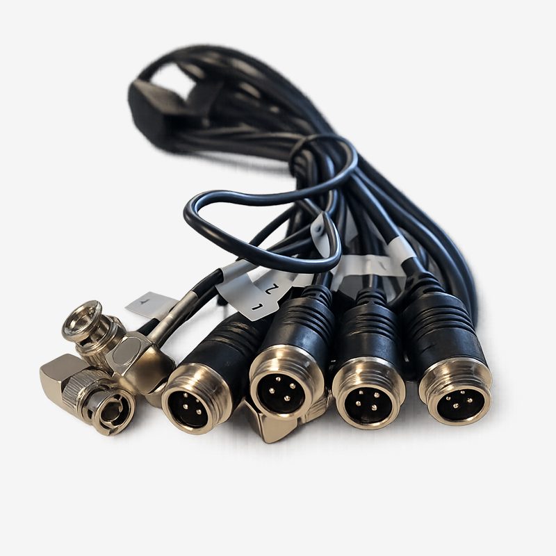 110603 – IntelliView 12 / Pro 700 Plus Tilslutnings kabel til 4 kameraer på mini BNC stik bag på skærmen